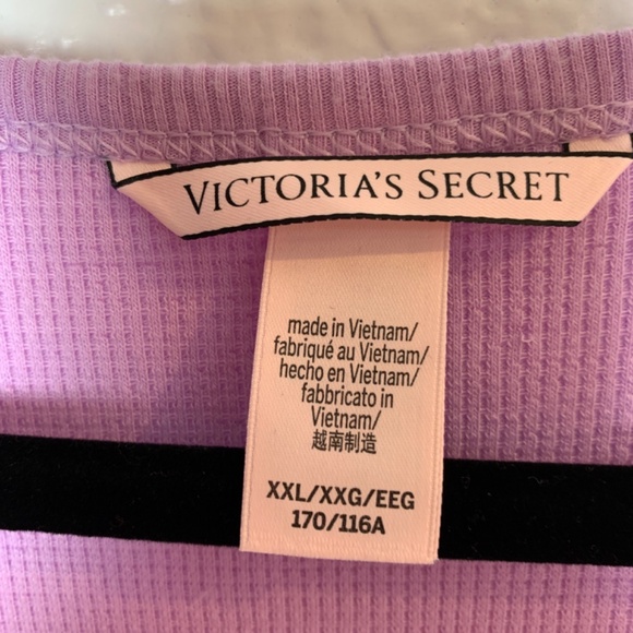Victoria's Secret Two Piece Set Womens XXL Purple Waffle Knit Cardigan Tank Top - Picture 3 of 15
